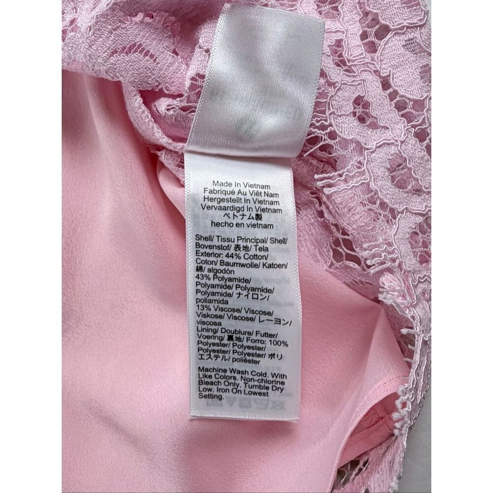 J.Crew Scalloped Lace Mockneck Top Pink Floral Lined Womens Size 12 Blouse NWOT - Picture 9 of 10
